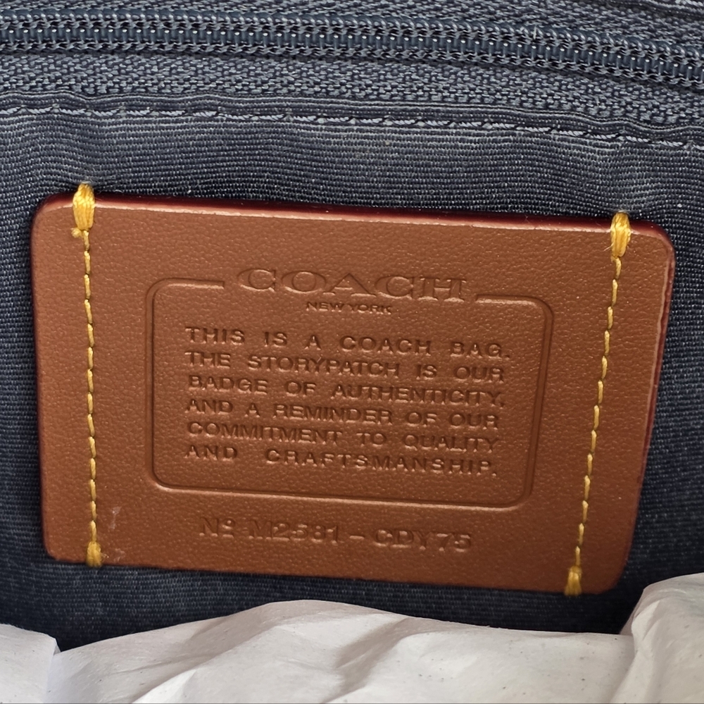 Coach Rowan Large Denim Satchel - Picture 7 of 11